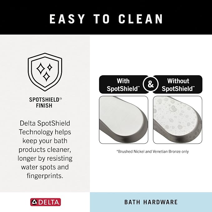 Delta Faucet Becker 3-Piece Bathroom Set, SpotShield Brushed Nickel, Toilet - Image 9