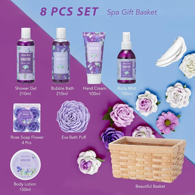 Bath & Shower Spa Basket Gift Set, Perfume Scent spa kit - Image 2