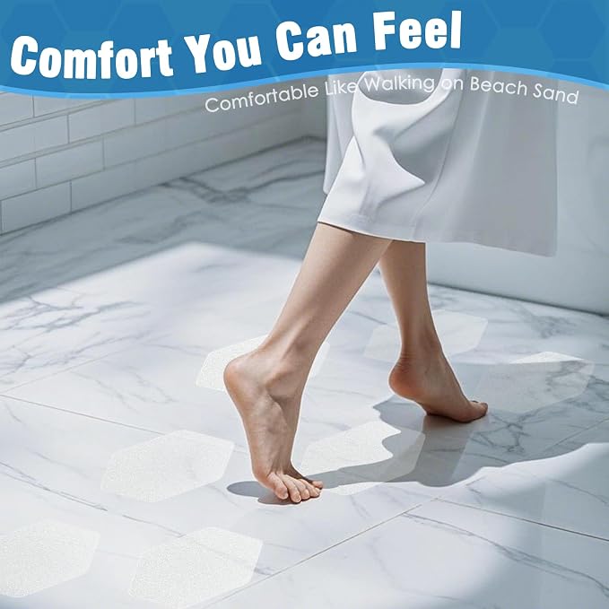 S&X 24 Pcs Anti Slip Shower Stickers, Oversized Non Slip Bathtub Stickers - Image 4