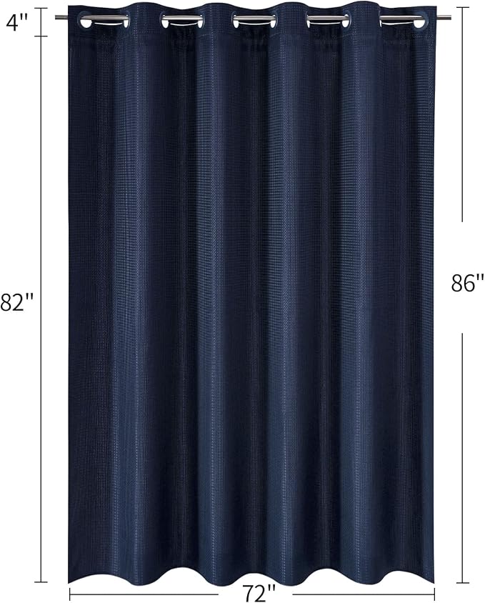MitoVilla No Hooks Needed Extra Long Shower Curtain Liner Set - Image 7