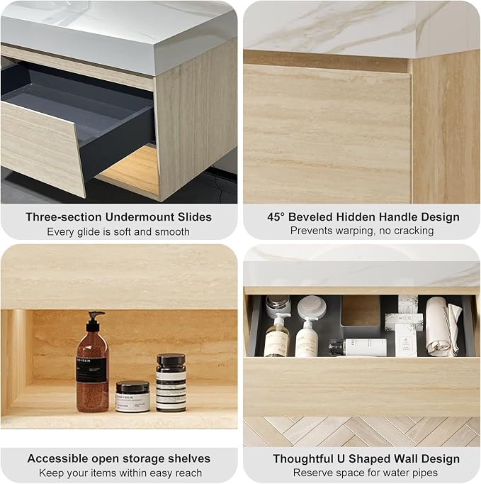 Ambrovina 30" Floating Bathroom Vanity - Image 3