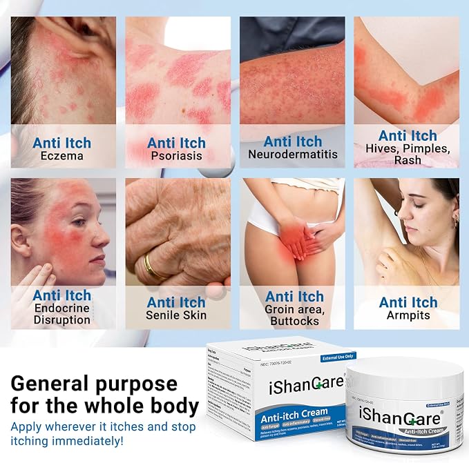 ishancare Anti Itch Cream Extra Strength, Oatmeal Soothing Skin Itch Relief - Image 3