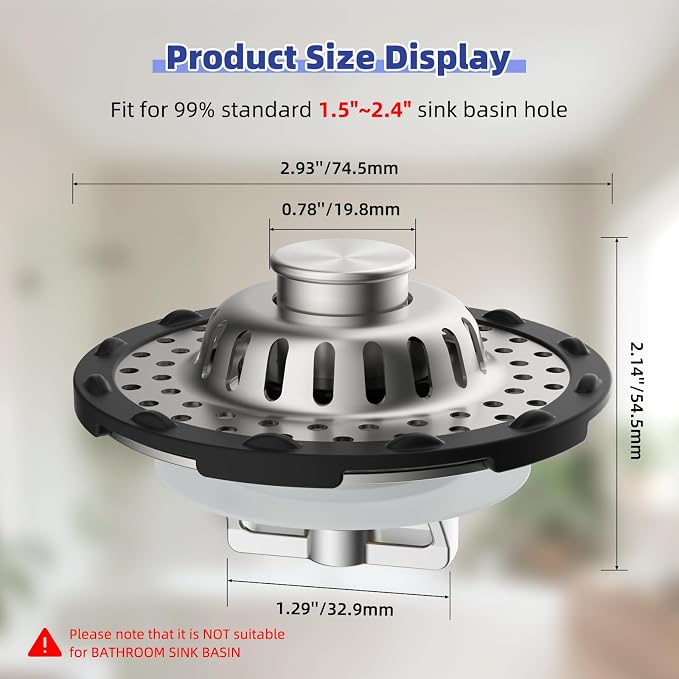 Metal 2 Pack Bathtub Drain Stopper - Image 9