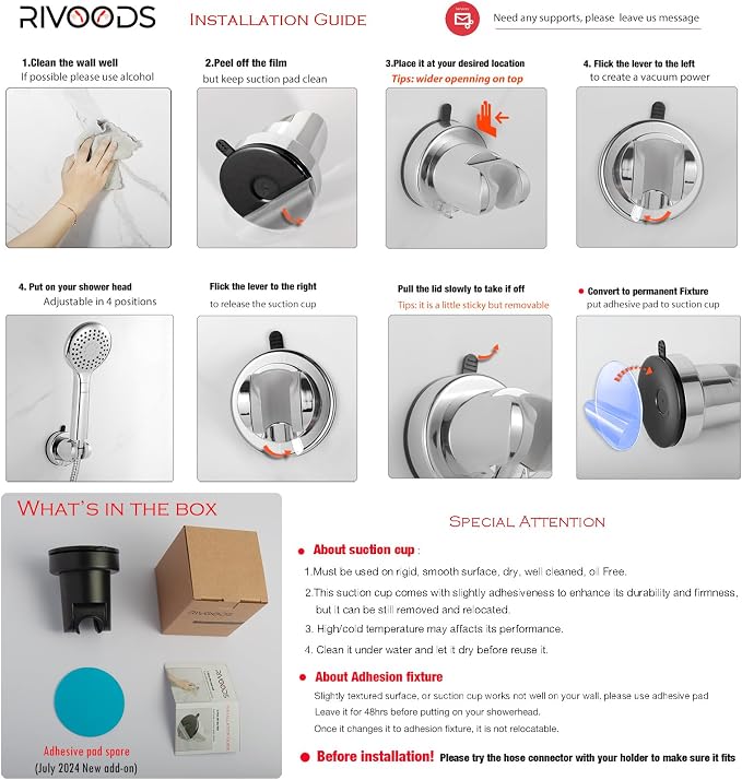 Handle held Shower Head Holder Suction Cup - Image 7