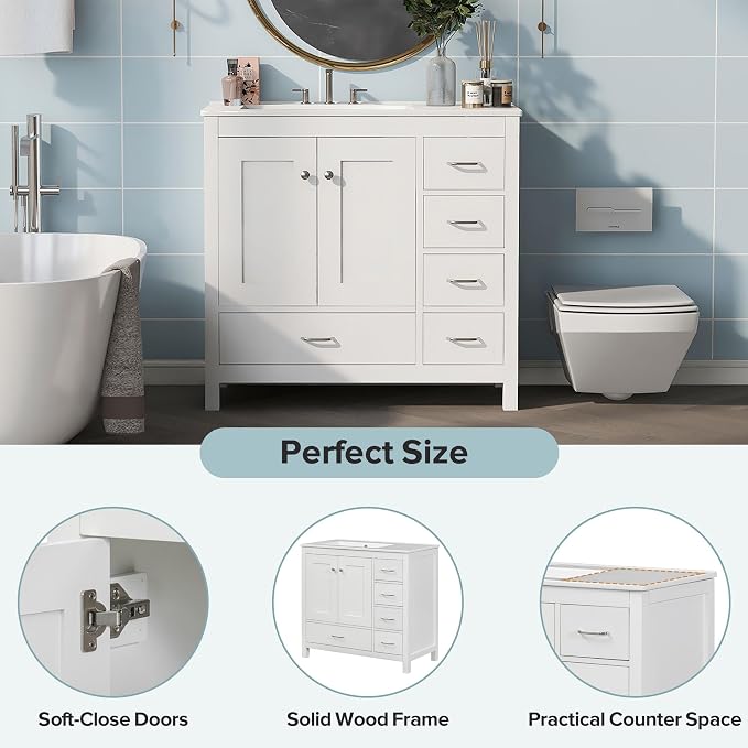 Harper & Bright Designs 36" Bathroom Vanity - Image 7