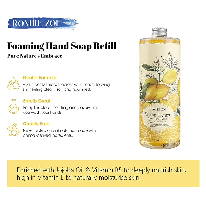 ROMIIE ZOI Foaming Hand Soap Refill, Gentle & Moisturizing Formula, 1 L/ 33.8 - Image 2