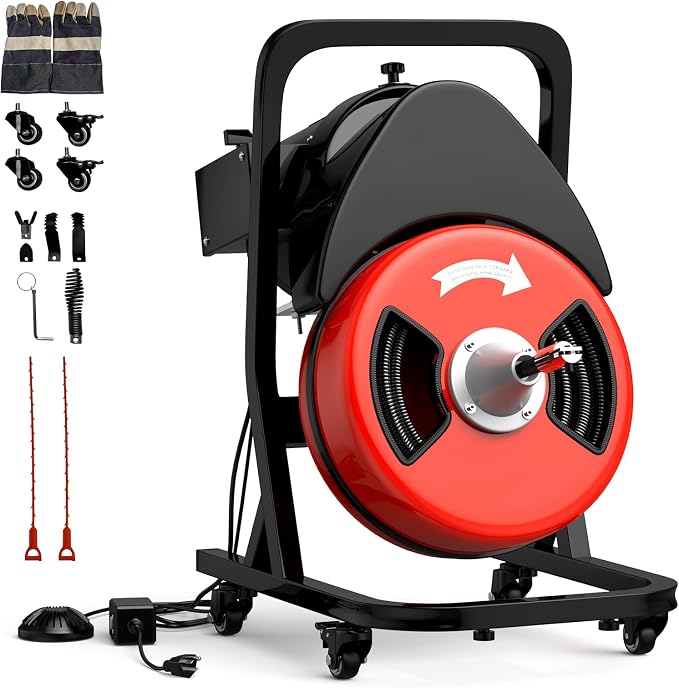 50FTx1/2 Inch Drain Cleaner Machine by GarveeTech