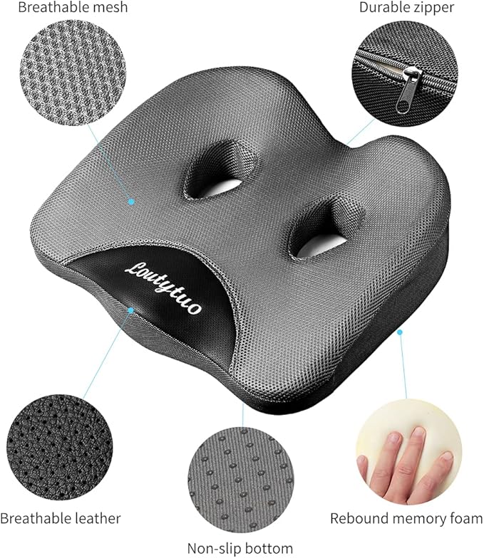 LOUTYTUO Seat Cushion Pillow, 100% Memory Foam and Washable Cover, - Image 5