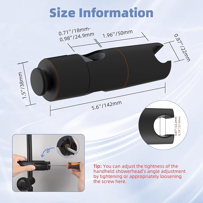 Hibbent Adjustable Shower Head Holder - Image 7