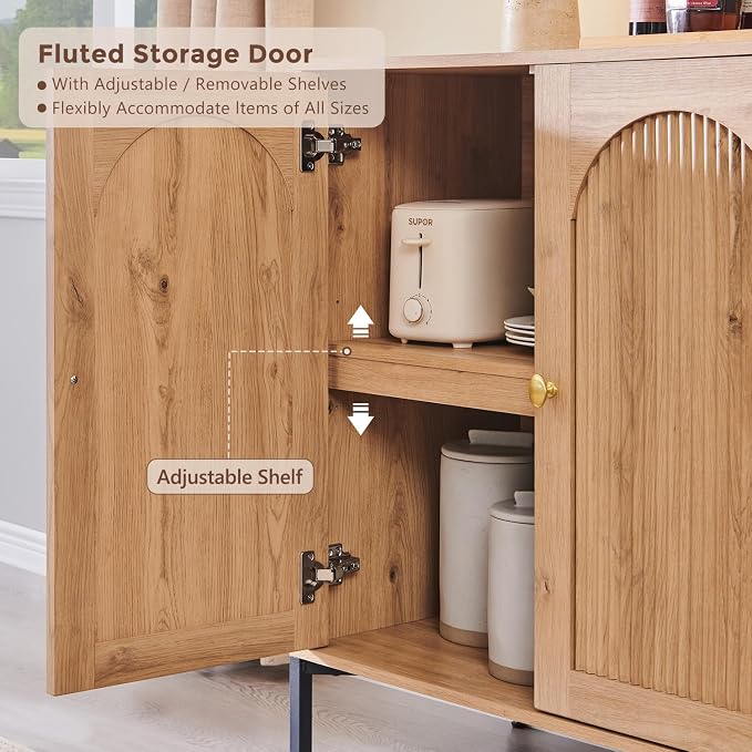 Bathroom Cabinet with Storage, Modern Sideboard Cabinet - Image 6
