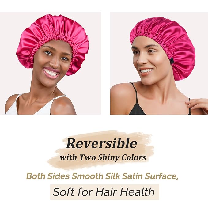 YANIBEST Adjustable Satin Bonnet Double Layer Hair Bonnet - Image 5