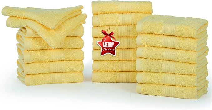 Ample Decor Wash Cloths Pack of 20, Oeko Tex Certified 600 GSM 100% Cotton Soft by AmpleDecor