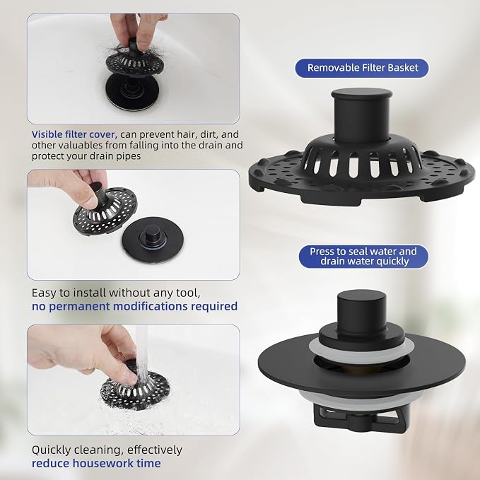 Metal 2 Pack Bathtub Drain Stopper - Image 7