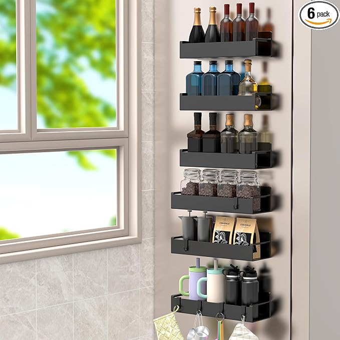 6 Pack Magnetic Spice Rack Organizer by HuggieGems