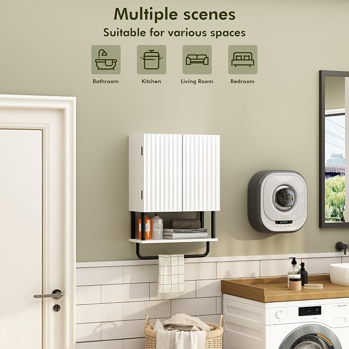 RUSTOWN Fluted Bathroom Wall Cabinet - Image 4
