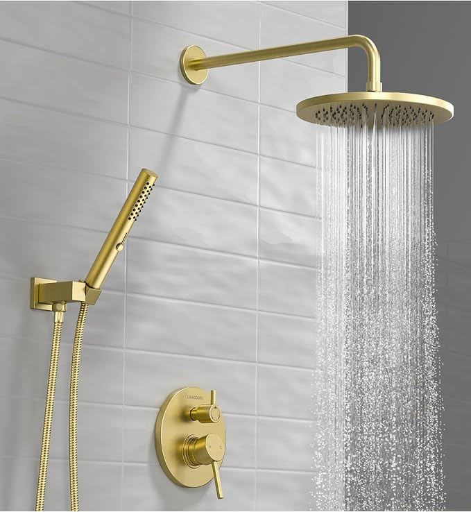 Lava Odoro Modern 2-Setting Round Rain Shower System, Shower Valve Trim Kit - Image 2