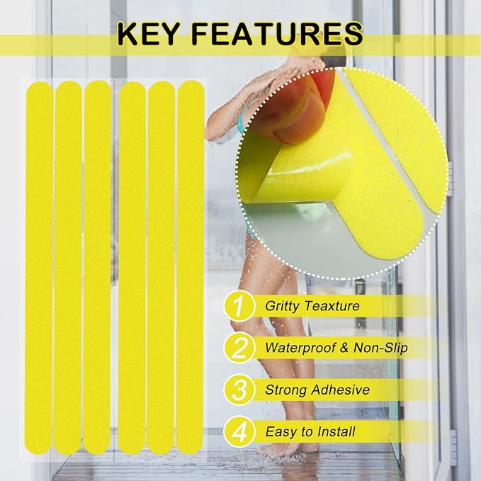 S&X Non Slip Bath Stickers, Gritty Textured Slip-Resistant Treads, 0.75-Inch by - Image 3