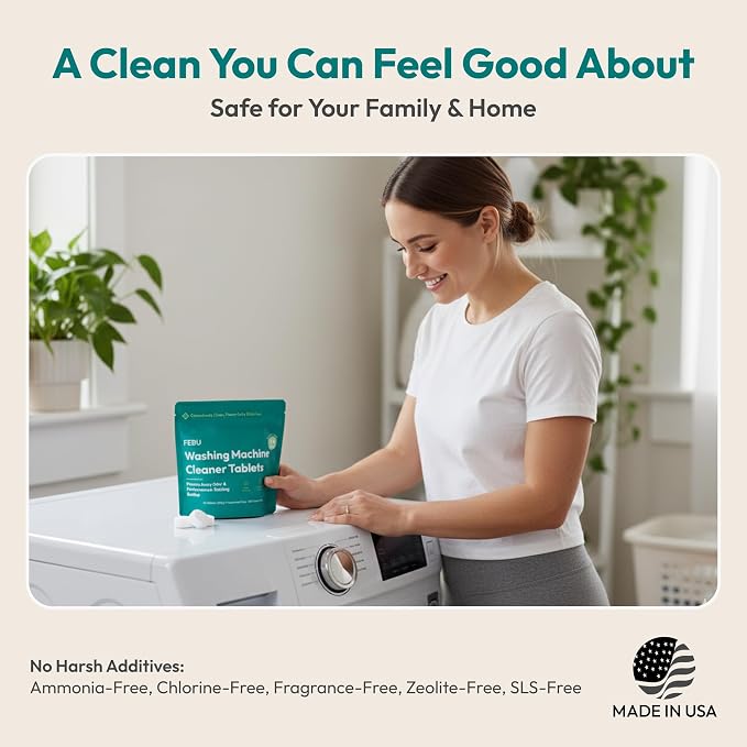 FEBU Washing Machine Cleaner Tablets Made in USA | Washer Machine Cleaner & - Image 5