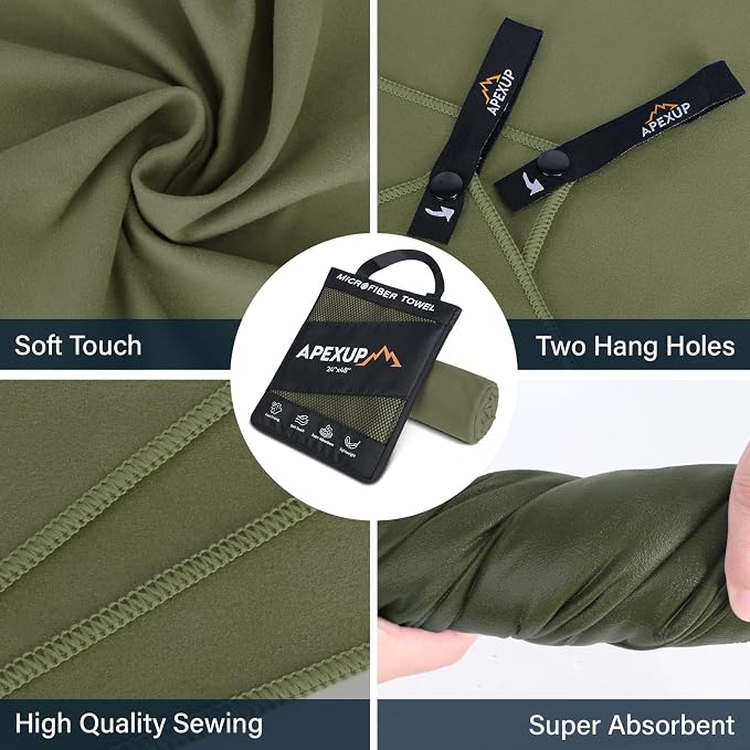 APEXUP Microfiber Travel Towel, Ultra Absorbent Quick Dry Towels, Lightweight - Image 3