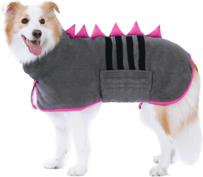 Super Absorbent Dog Bathrobe, Microfiber Bath Robe Towel by HezzLuv