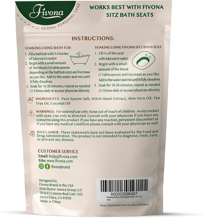 Fivona 2-in-1 Sitz Bath Soak Kit Over The Toilet Seat - Image 9