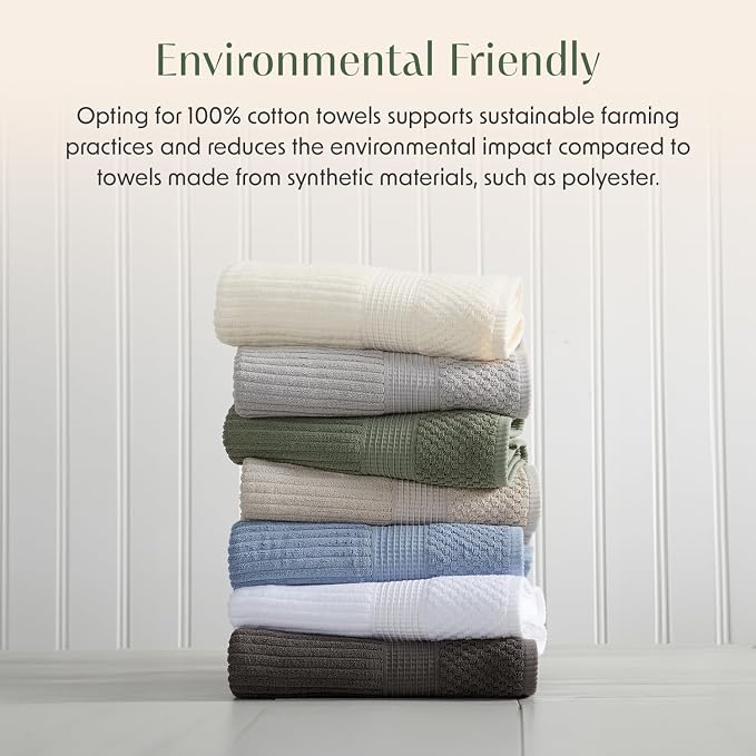Springtree Home 100% Cotton Bath Towel Set | 6 Piece Set | Absorbent & - Image 6