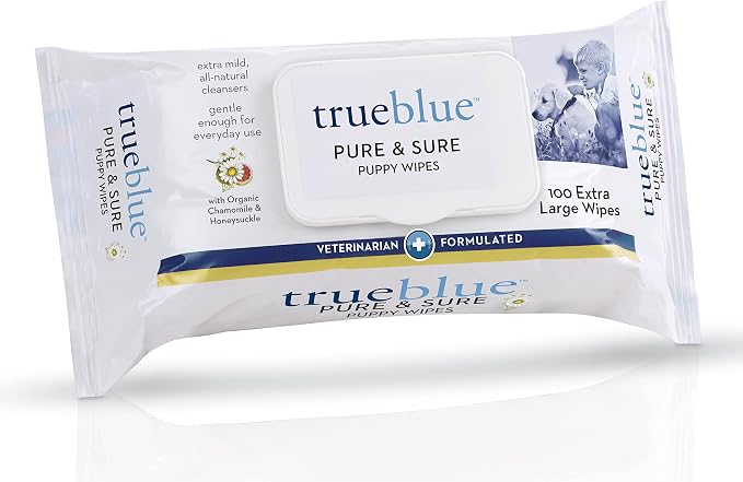 TrueBlue Chamomile & Honeysuckle Pure & Sure Puppy Wipes – Pre-Moistened Puppy by TrueBlue