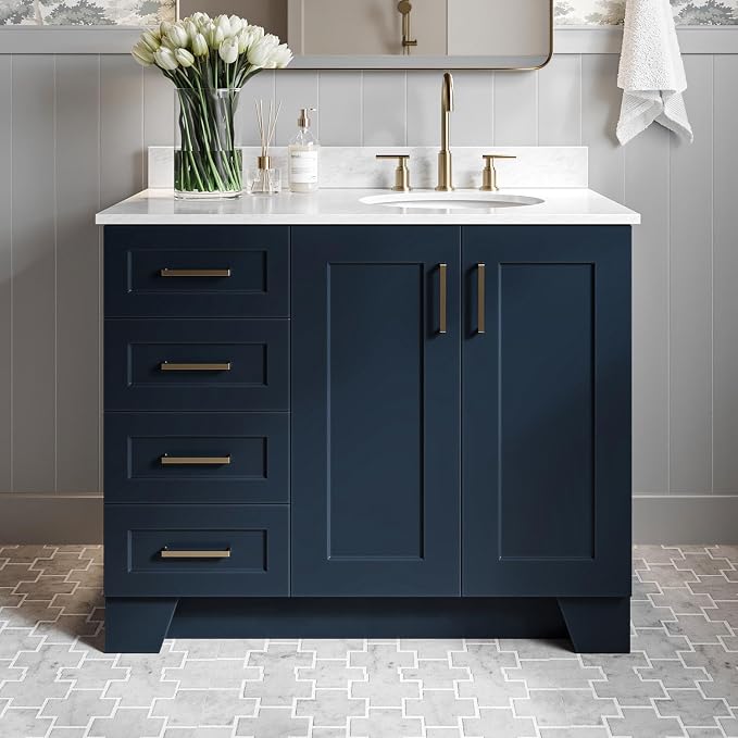 ARIEL Taylor 43 Inch Blue Bathroom Vanity - Image 3