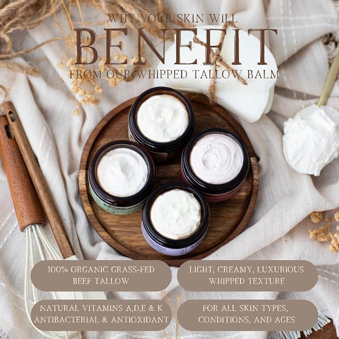100% Grass-Fed Whipped Tallow Balm & Organic Jojoba Oil infused - Image 6