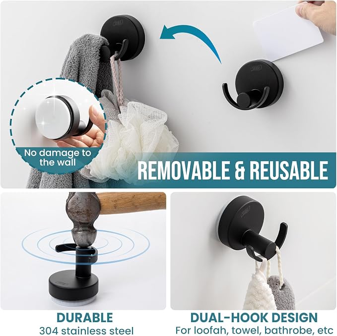 TAILI Stylish 304 Stainless Steel Bathroom Suction Hooks - Image 8