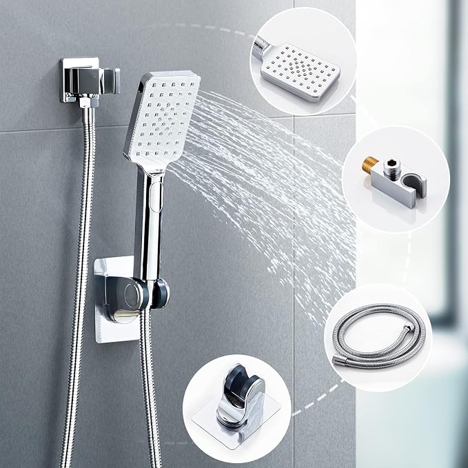 Shower System, Shower Faucet Set Complete Square Rain Shower Combo Set - Image 5
