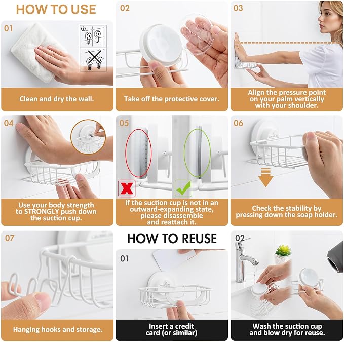 LEVERLOC Soap Holder Dish with Hooks - Image 5