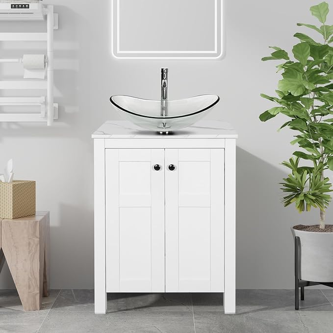 24 Inch White Bathroom Vanity by Solidee
