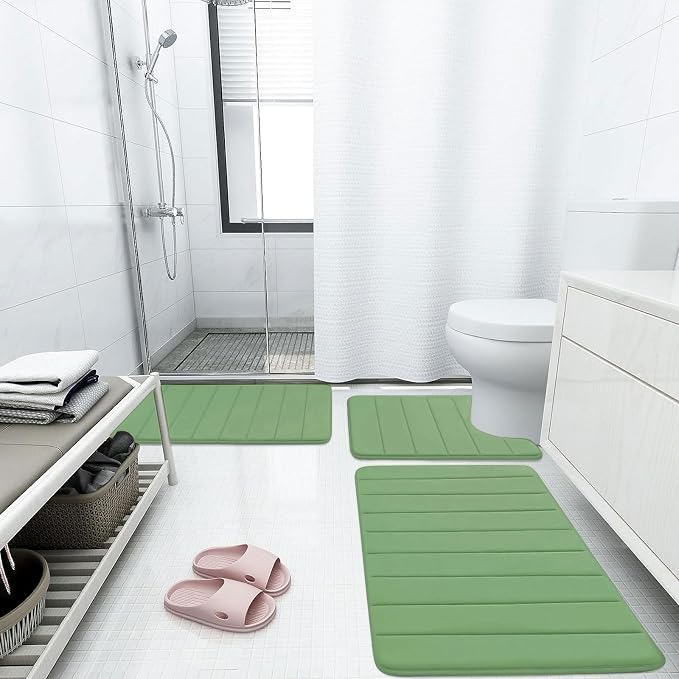 Buganda Memory Foam Bath Mat, Ultra Soft and Non-Slip Bathroom Rugs, Water - Image 6