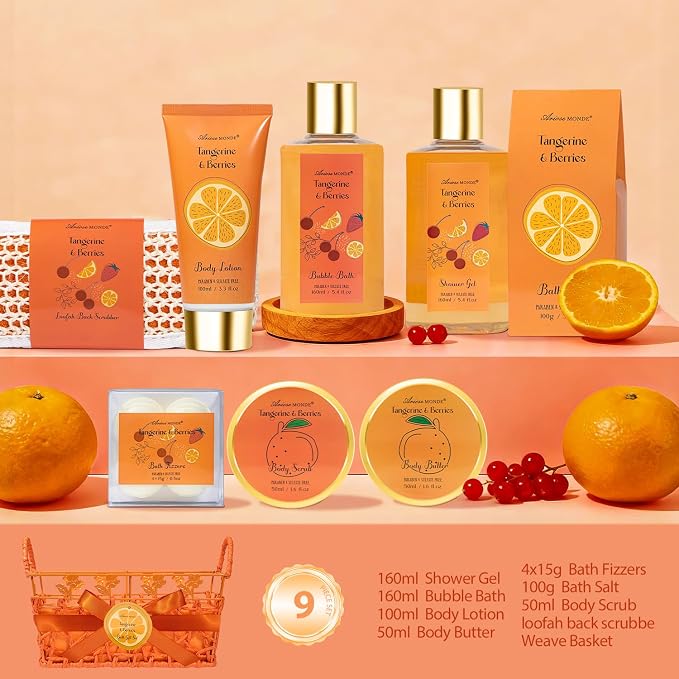 Spa Gifts for Women Bath Sets for Women Gift, Bath and Body Gifts Set, 9 Piece - Image 2
