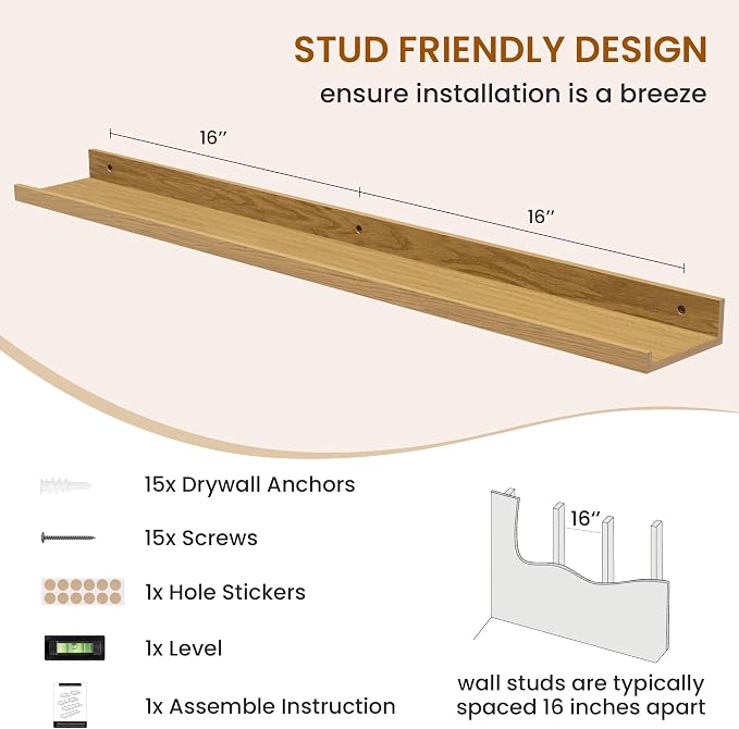 Axeman Picture Ledge Shelf, Floating Shelves - Image 5