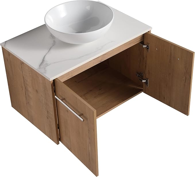 30 Inch Bathroom Vanity with Sink, Modern Wall Mount Floating Bathroom Vanity - Image 8