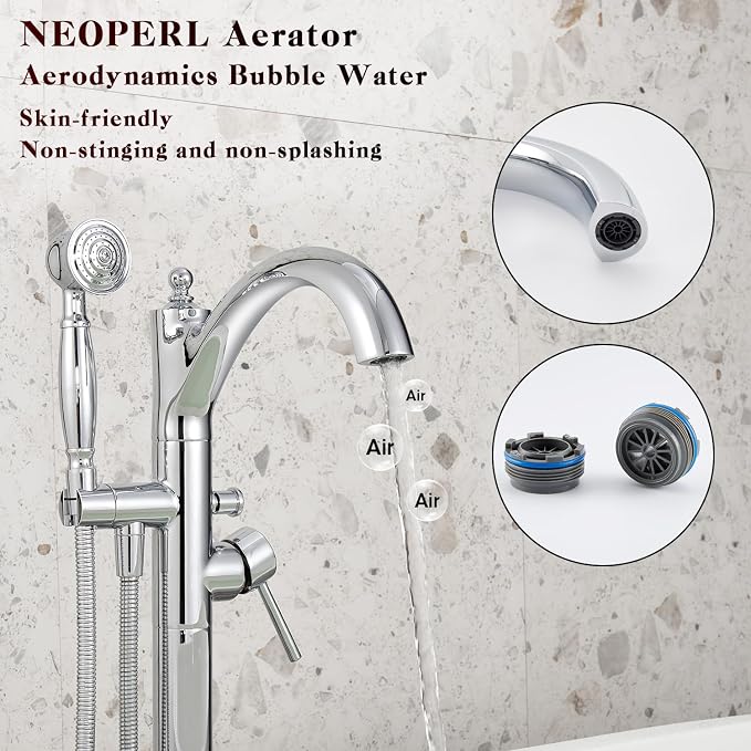 Free Standing Tub Faucet, Classic Freestanding Bathtub Faucet - Image 8