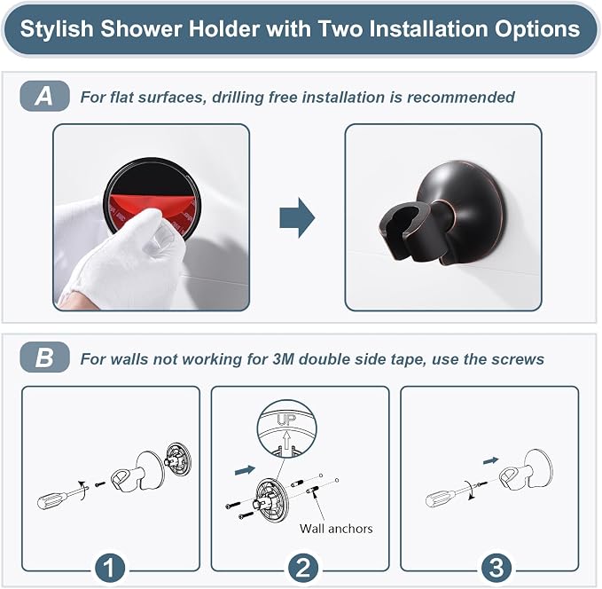 BRIGHT SHOWERS High Pressure Rain Shower Head Combo - Image 6