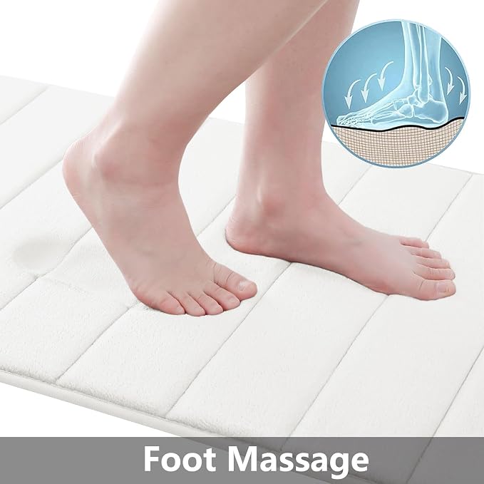 Buganda Memory Foam Bath Mat, Ultra Soft and Non-Slip Bathroom Rugs, Water - Image 2