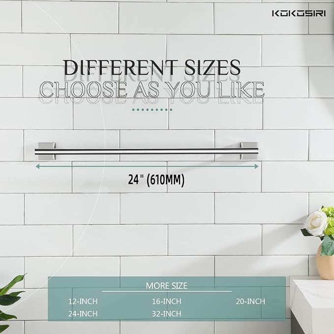 KOKOSIRI Bath Towel Bar Bathroom Towel Holder - Image 6