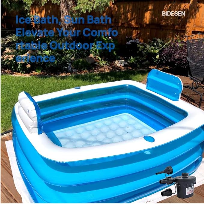 Double Inflatable Bathtub with Electric Air Pump and Bath Pillow Headrest - Image 4