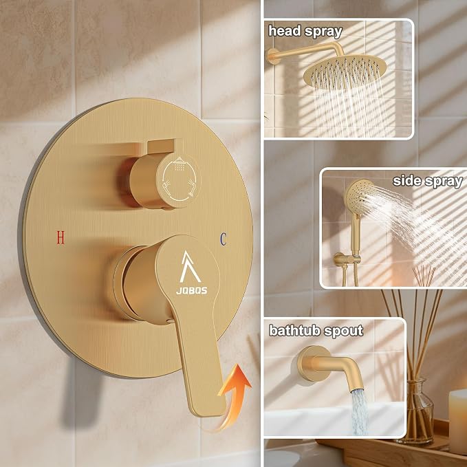3 Functions Shower System，Modern Three-Setting 10-Inch Round Rain Shower Head - Image 7