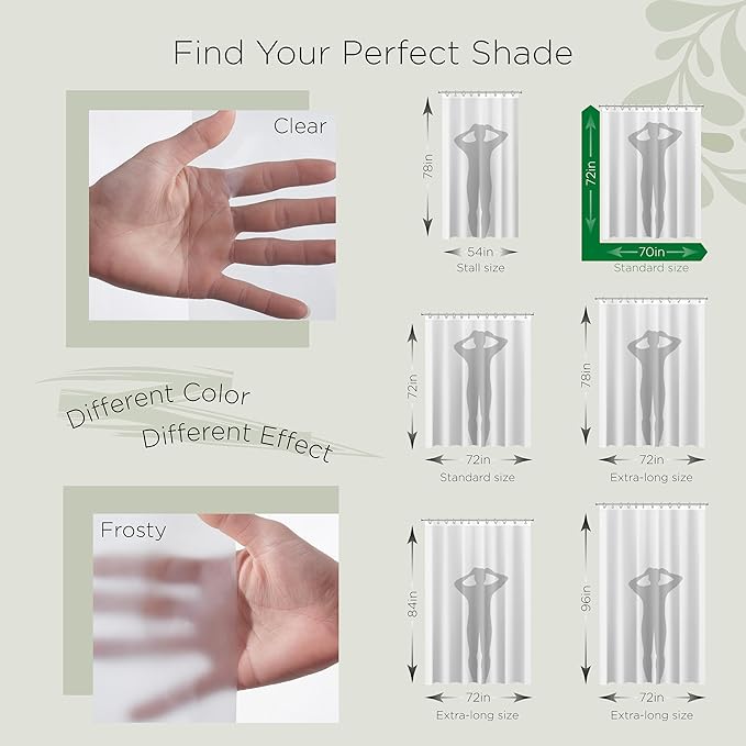 Stitch & Stone Shower Curtain Liner, Premium Extra Lightweight Durable - Image 4
