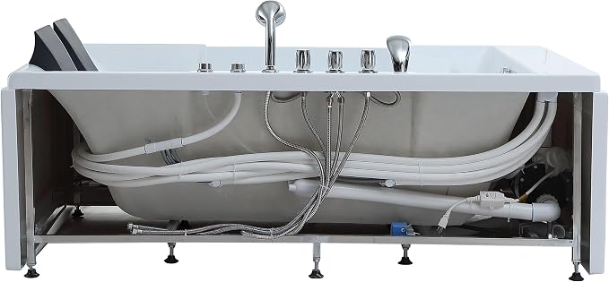 Empava 72" x 48" Whirlpool Tub, 2 Person Jetted Bathtub, Hydro Massage & - Image 15