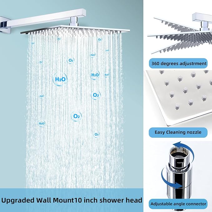 Digital Display Dual Head Shower system Rain Shower System Shower Wall Mount 10 - Image 4