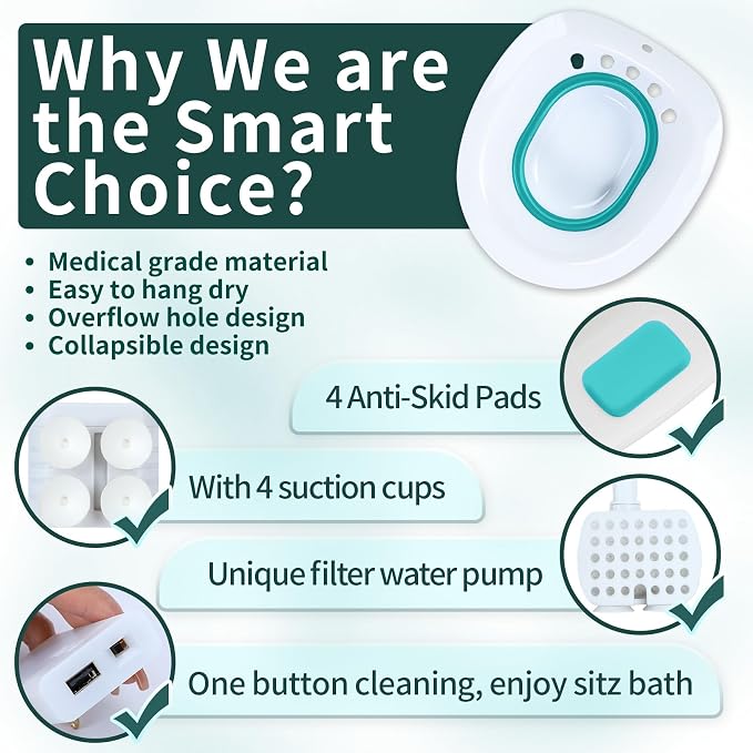 Electric Sitz Bath for Toilet Seat- Suitable for Pregnant Women and Perineal - Image 8