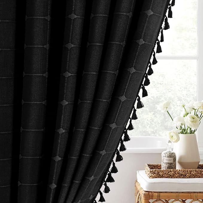 MitoVilla Black Boho Small Stall Shower Curtain Set 36 x 72, Farmhouse Narrow - Image 7
