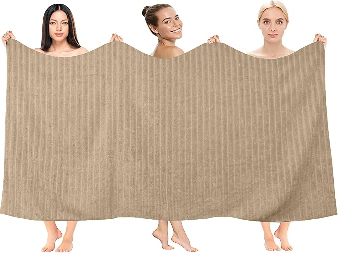 DAN RIVER Pack of 2 Bath Sheet 35x70 Inches, Ribbed Big Towels Oversized Extra - Image 4