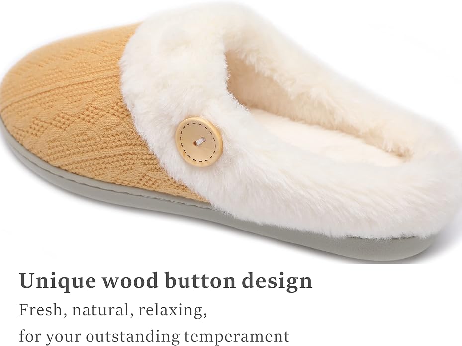 Chantomoo Womens Slipper Warm Comfy Memory Foam House Slippers Knitted Shoes - Image 4
